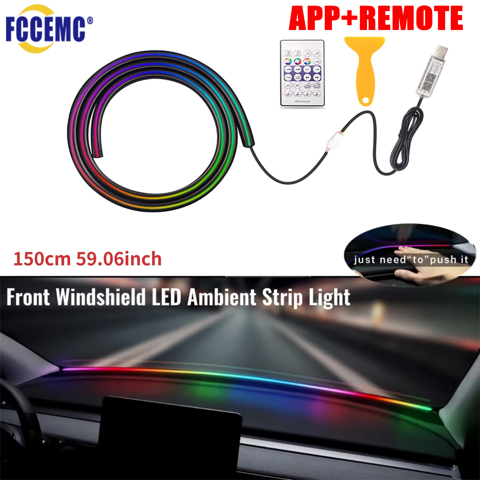 Rgb Hub Sync - Front Windshield LED Atmospere Light Strip