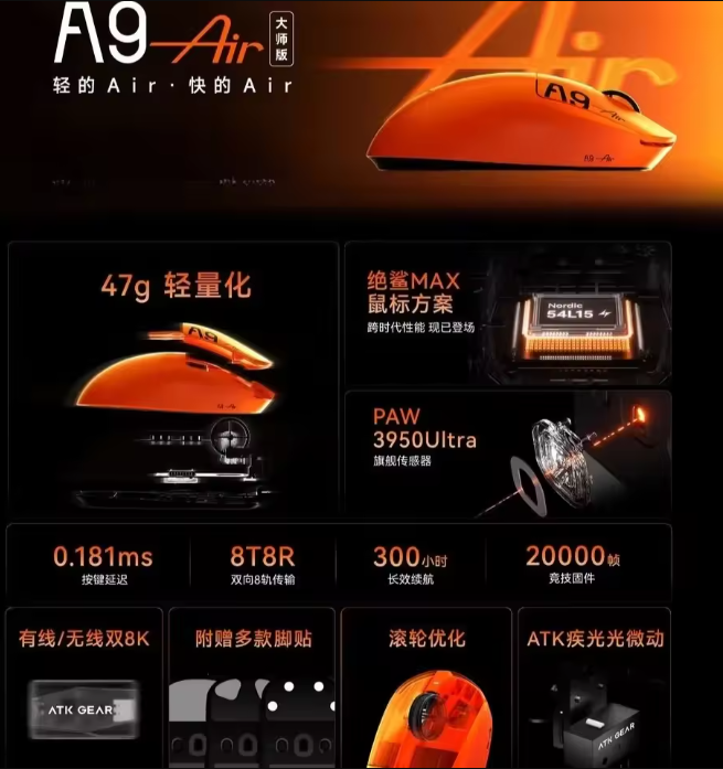 ATK A9 Air Ultimate Gaming Mou - Gaming Accessories Tablet recension och pris
