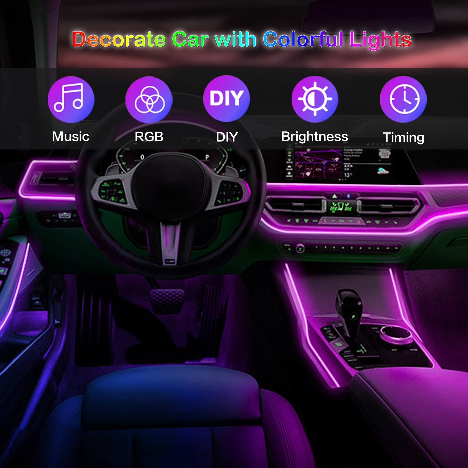LED Car Interior Ambient Strip - Rgb Hub Sync recension och pris