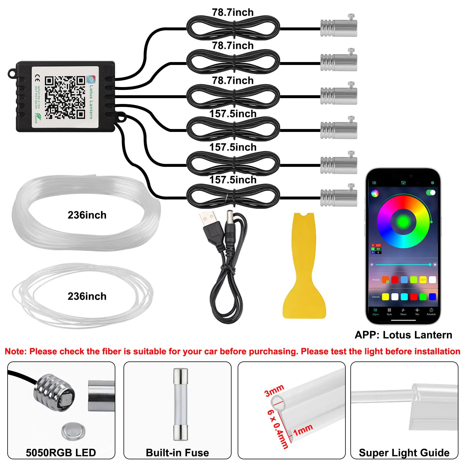 RGB LED Car Ambient Light Kit  - Rgb Hub Sync recension och pris
