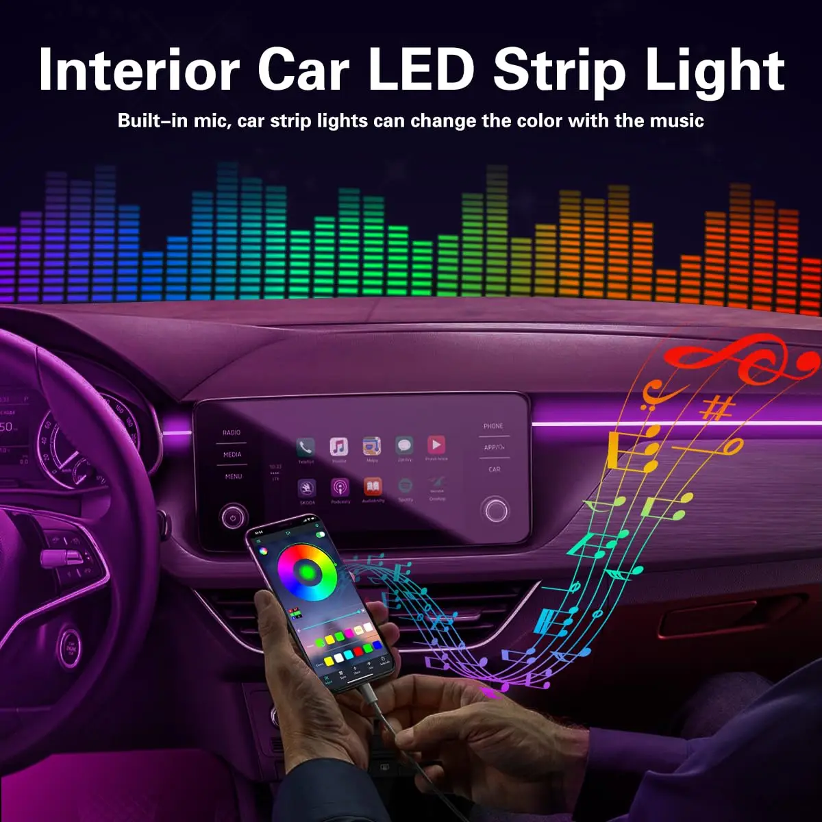RGB LED Car Ambient Light Kit  - Rgb Hub Sync recension och pris