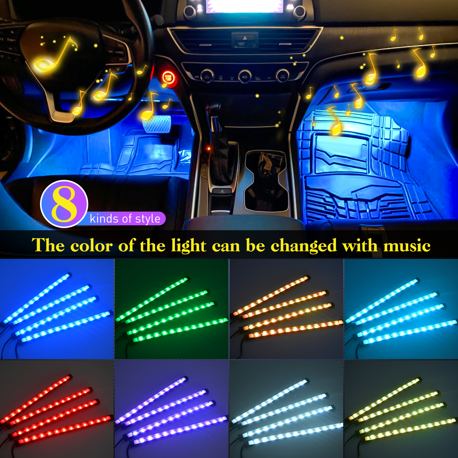 4PCS USB Interior Lights Multi - Rgb Hub Sync recension och pris