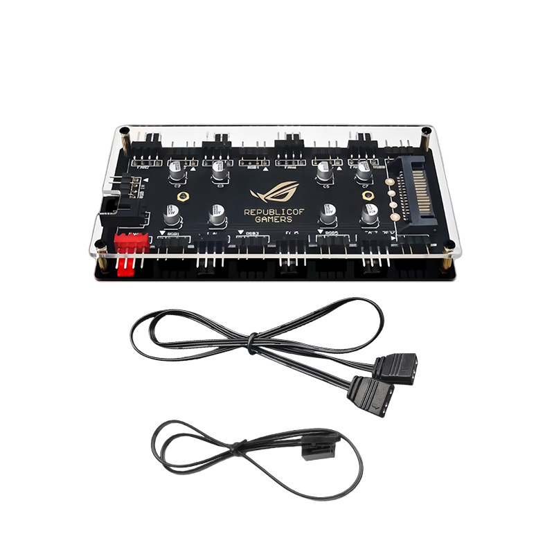 8 Port ARGB PWM Fan Hub, 5V 3P - Rgb Hub Sync recension och pris