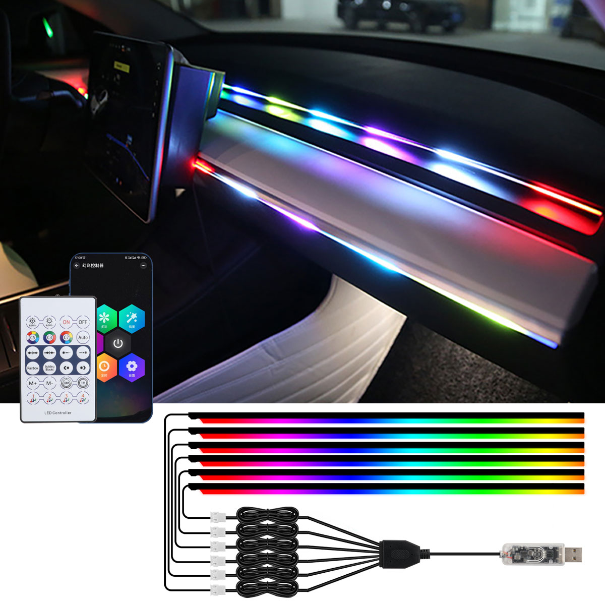 6/10 in 1 Car Led Ambient Ligh - Rgb Hub Sync recension och pris