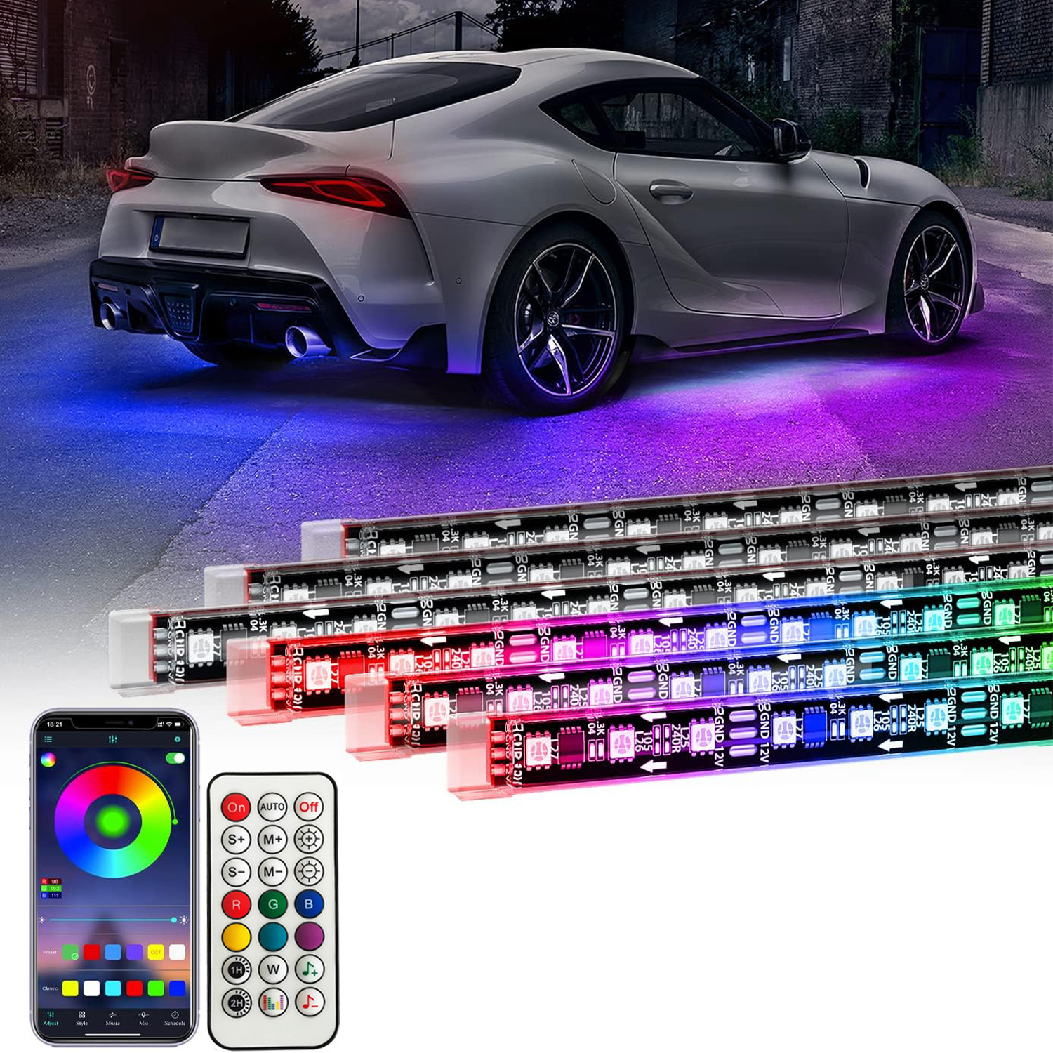 RGB Flexible Car Underglow Lig - Rgb Hub Sync recension och pris