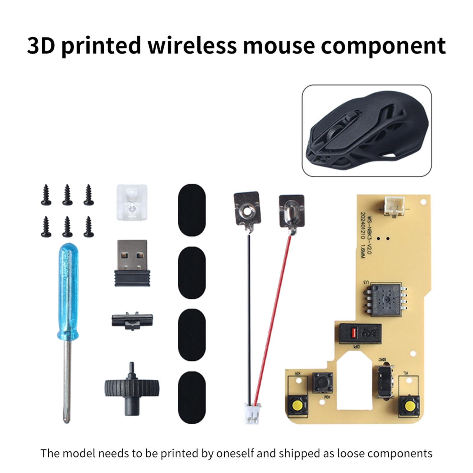 1 Set DIY Wireless Mouse Print - Gaming Hardware And Accessories recension och pris